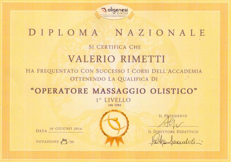 diplomamassaggiatoreolicegenioperatorebenesserevaleriorimetti